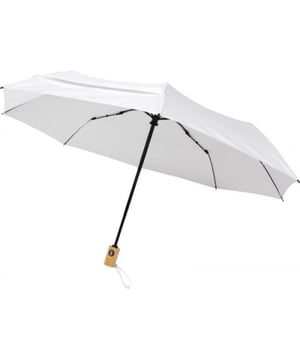 
Materiaal: Gerecycleerd PET pongee polyester. Automatisch openen en sluiten van de paraplu. Vouwen voor gemakkelijk dragen. Voorzien van stevige metalen schacht en houten handvat. Hoogwaardig frame. Glasvezelribben voor flexibiliteit in de wind. Wordt geleverd met een etui. Grootte: 21in.