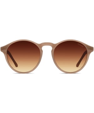 
Toffe zonnebril in licht bruine sahara kleur. Frame maat 139mm X 50.3mm. Nylon frame met Gradient bruine lens kleur. 100% UV400 protection. Cat. 3 krasvrij polycarbonate lens. Incl. opberg zakje en poets doekje.