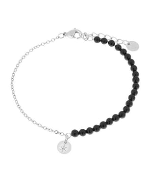 
Label Kiki armband Half half black - Silver