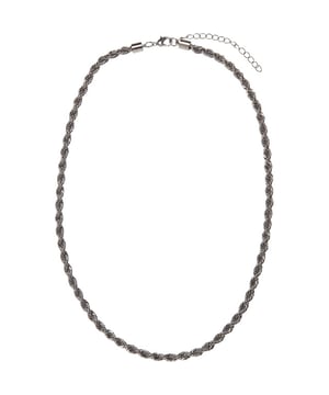 
100% ijzer. Kettinglengte: 60cm. Touwketting. Bevestiging: Kreeftsluiting. Ontwerp: Verstrengeld, Verwrongen.