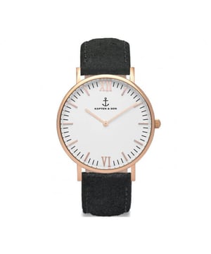 Dit artikel van Kapten & Son scoor je nu in de uitverkoop op V&D in onze online Kapten & Son outlet!
 Merk  Kapten en Son      Materiaal  Stainless Steel 316L      Serie  Campina      Horlogekast  36 mm      Dikte  7 mm      Waterdichtheid  5 ATM      Kleur band  Zwart      Band  Leer      Breedte band  18 mm      Glas  Mineral crystal      Uurwerk  Ronda 762      Beweging  Quartz      Voor  Dames, Heren      EAN  4251145211547