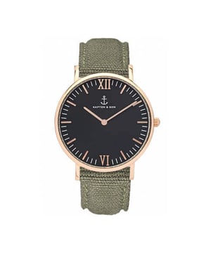 Koop dit Kapten & Son artikel nu met hoge korting op V&D in de online Kapten & Son outlet.
 Merk  Kapten en Son      Materiaal  Stainless Steel 316L      Serie  Campina      Horlogekast  36 mm      Dikte  7 mm      Waterdichtheid  5 ATM      Kleur band  Rosé goud      Band  Canvas      Breedte band  18 mm      Glas  Mineral crystal      Beweging  Ronda 762      Voor  Dames, Heren      EAN  4251145223762