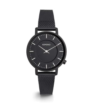 
<p>Het Komono dameshorloge, bekend als het model Harlow Mesh, is een prachtig accessoire dat luxe uitstraalt. Met zijn roestvrijstalen band en chique uitstraling is het een perfect cadeau voor een speciaal iemand of een welverdiende traktatie voor jezelf. Dit polshorloge voor dames is niet alleen stijlvol, maar ook praktisch voor dagelijks gebruik, met een waterbestendigheid van <strong>3ATM</strong> waardoor het bestand is tegen <strong>spatten en regen</strong>. Of het nu voor een formele gelegenheid is of voor een casual dagje uit, de zwarte Komono Harlow Mesh voegt een vleugje klasse toe aan elke look, waardoor het een musthave item is in elke sieradencollectie. Je shopt de Komono dames quartzhorloge met korting in de uitverkoop.</p>
<h2>Komono horloge dames zwart/wit in de sale</h2>
<p>Het Komono dameshorloge, model Harlow Mesh, belichaamt tijdloze elegantie en verfijning. Met zijn ronde vorm en een kastbreedte van 36 mm straalt het een subtiel maar krachtig statement uit. De