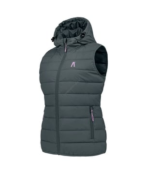 
100% Polyester. Vulling: Kunstdons. Ontwerp: Logo, Quilted. Stoftechnologie: Isolerend, Lichtgewicht. Manchet: Gebonden. Kinbeschermer, stormflap aan de binnenkant, onbeperkte bewegingsvrijheid. Halslijn: Kap, staande kraag. Mouwtype: Mouwloos. Kenmerken kap: Integrale kap. Zakken: 2 Zijzakken, Rits. Sluiting: Ritssluiting vooraan. Hem: Gebonden. S: 43 in. M: 45 in. L: 47 in.