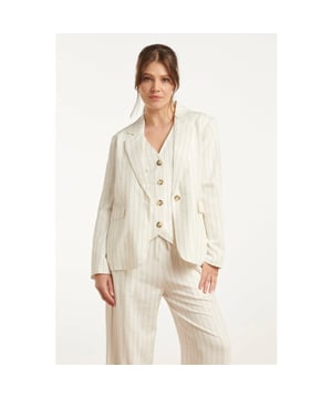 
Ontdek de perfecte mix van stijl en comfort met de Smashed Lemon Witte Pinstripe Linnen Blazer. Deze prachtige blazer heeft een subtiele pinstripe print en is ontworpen voor een losse, elegante pasvorm. Het lichte materiaal, bestaande uit 70% rayon en 30% linnen, zorgt voor ademend comfort, waardoor het de ideale keuze is voor zowel warme als koelere dagen. De blazer heeft één knop om te sluiten en handige zakken voor een praktische en chique uitstraling. Of je nu een zakelijke look wilt creëren of een casual outfit wilt verfrissen, deze blazer voegt een verfijnde toets toe aan je garderobe. Belangrijkste kenmerken: - Materiaal: 70% rayon, 30% linnen - Stijl: Losse pasvorm met een subtiele pinstripe print - Praktisch: Eén knop en zakken voor extra gemak Met de Smashed Lemon Witte Pinstripe Linnen Blazer creëer je moeiteloos een stijlvolle en verfijnde look. Perfect voor de modebewuste vrouw die comfort en elegantie in één outfit wil combineren.Specificaties :

 
 * Stijl: jacks 
 *
