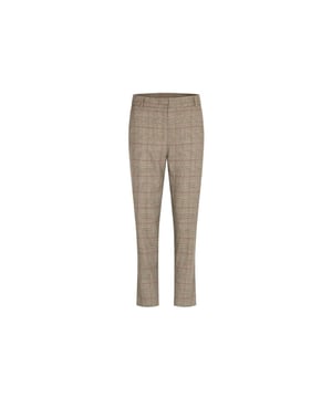 
De Picta broek van MORGAN DE TOI is een broek met normale taille met riemlussen, ritssluiting aan de voorzijde en rechte broekspijpen. De broek heeft steekzakkern aan de voorzijde en paspelzakken aan de achterzijde. Dit model heeft een getailleerde snit, valt boven de enkels en is uitgevoerd in een ruitjes print.<br /><br />De stof van deze broek is gemaakt van Polyester (gereycled), Viscose, Metalliseerde draad en Elastaan.