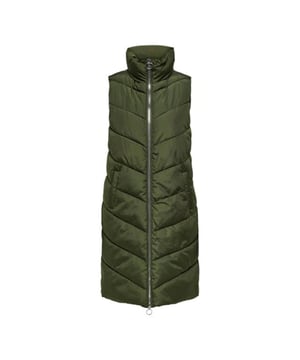 
Lange gewatteerde winter bodywarmer van JDY met een highneckkraag. Dit mouwloze model sluit met een rits.Extra details highneckkraag Mouwloos Sluit met rits 2 Steekzakken op de voorpand Materiaal:100% Polyester Wasvoorschrift:Machinewas max. Fijnwas 30 graden Celsius. Niet in droger