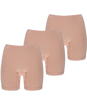 
Set van 3 Apollo seamless shorts bamboe in de kleur beige / huidskleur. Fijne onderbroek (naadloos) met pijpjes, ideaal voor onder de jurk of tijdens het fietsen.