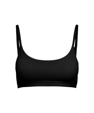 
Stijlvolle dames bralette met lage hals en verstelbare bandjes. Elastische band aan de onderzijde voor een slim fit pasvorm.