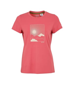 
95% Polyester, 5% Elastaan. Stof: Jersey, Zachte aanraking, Stretch. Ontwerp: Berg, Bedrukt, Zon. Hals: Crew Neck. Mouwtype: Korte mouwen. Stof Technologie: Flexibel, Vochtafvoerend, Sneldrogend, UV-bescherming. 130gsm. 10 VK: 34 in. 12 VK: 36 in. 14 VK: 38 in. 16 VK: 40 in.