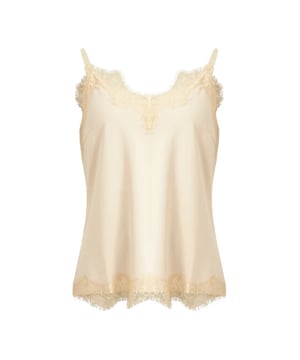
Mooie nude lace top van het merk CC Heart. De lace top is een strak en elegant hemdje met een zachte V-hals en verstelbare spaghettibandjes. De top is voorzien van kanten details en heeft een relaxte pasvorm.
Te dragen onder een trui of een jasje, maar ook gewoon als top.
95% polyester, 5% elastaan.