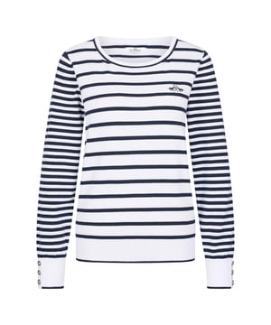 
Maak je klaar om je wintergarderobe naar een hoger niveau te tillen met onze stijlvolle pullover! Gemaakt van een luxueuze gestreepte gebreide mix van katoen en polyamide, is deze pullover niet alleen comfortabel maar ook ongelofelijk chic.

Met lange mouwen en ribgebreide details aan de onderzoom en manchetten, is deze pullover ontworpen om je de hele winter warm en stijlvol te houden. De ribgebreide rolrand aan de ronde hals voegt een vleugje elegantie toe, terwijl de kleine contrasterende kleuraccenten het een unieke en stijlvolle uitstraling geven.

Met een nepsluiting bij de manchetten met drie metalen knopen en een logo borduursel op de borst, is deze pullover de perfecte combinatie van stijl en functionaliteit. Afgemaakt met een metalen logo plaatje aan de voorkant, zal deze pullover zeker hoofden doen omdraaien waar je ook gaat. Upgrade vandaag nog je winterlook met onze must-have pullover! 80% Cotton 18% polyamide 2% elastane