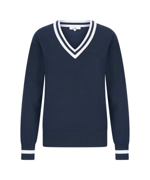 
"Verhoog je garderobe met onze nieuwste creatie - de Gebreide Trui. Deze stijlvolle V-hals trui heeft een opvallende contraststreep die een vleugje elegantie toevoegt. De ribboorden met bijpassende strepen zorgen voor een strakke afwerking, terwijl de logo borduursels op de borst en het metalen merkplaatje aan de voorkant het een vleugje luxe geven. Upgrade vandaag nog je look met onze Gebreide Trui!" 80% cotton 18% polyamide 2% elastan