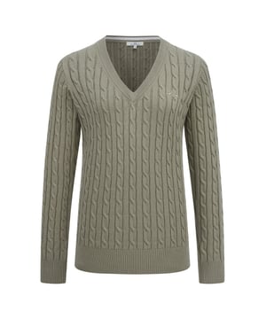 
Gebreide trui met een kabelpatroon in zachte katoen * V-hals * Ribboorden aan de manchetten, zoom en halslijn * Logo borduursel op de borst * Merkplaatje aan de voorkant 80% cotton 18% polyamide 2% elastan