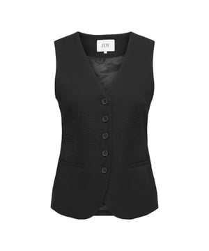 
Deze zwarte gilet voor dames van het merk Jacqueline de Yong is een veelzijdig kledingstuk dat niet mag ontbreken in jouw garderobe. Gemaakt van een zachte en comfortabele mix van 58% viscose, 28% polyester en 14% nylon, is deze gilet perfect voor elke gelegenheid. De klassieke zwarte kleur maakt het gemakkelijk te combineren met elke outfit en voegt een vleugje stijlvolle eenvoud toe. De gilet is voorzien van een open voorzijde en heeft een licht getailleerde pasvorm voor een flatterend silhouet. Of je het nu draagt over een blouse voor een zakelijke look of over een jurk voor een casual-chique outfit, deze zwarte gilet is een must-have item voor elke modebewuste vrouw. Bestel nu en geef jouw kledingcollectie een stijlvolle upgrade met deze trendy gilet van Jacqueline de Yong.