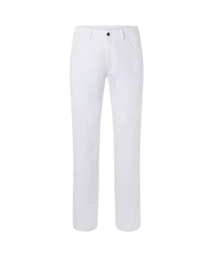 
65% Polyester, 35% Katoen. Stof: Voorgekrompen, Keperbinding. Ontwerp: Eenvoudig. 245gsm. Sluiting: Knoop, Ritsgat. Riemlussen, Easy-Care. Zakken: 2 Voorzakken, 2 Achterzakken, 1 Muntzak. Pasvorm: Recht been. Duurzaamheid: Oeko-Tex Standaard 100 Gecertificeerd.