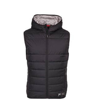 
100% Polyester. Vulling: Synthetisch. Ontwerp: Logo, Quilted. Halslijn: Kapitein. Mouwtype: Mouwloos. Kap Kenmerken: Aannaaien. Zakken: 2 Zijzakken, Rits. Bevestiging: Volledige ritssluiting.