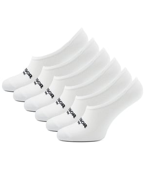 
McGregor New York Footies 6-pack Wit met met anti-slip. Zit gegarandeerd goed!

Een set van 6 paar fijne McGregor New York footies ookwel kousen voetjes genoemd. De footie sok is invisible / onzichtbaar in een sneaker of lage schoen en valt daarom niet op.

Waarom de sok goed blijft zitten
De bovenkant van de footies zijn voorzien van een elastiek zodat ze goed om de voet blijven zitten.
In de hiel is een siliconen-antislip laag toegevoegd waardoor de sok niet omlaag glijd in je schoenen. Dit is absolute vooruitgang ten opzichte van de normale sneaker of footie sokken.
Productkenmerken
Geweven McGregor New York logo op de voorvoet
De maat is geweven in de zool van de sok zodat u verschillende maten eenvoudig uit elkaar kunt houden.
De sokken zijn gemaakt van een koelend en luchtend mesh materiaal.
De sok is verkrijgbaar in het Zwart met Wit en Wit met Zwart.
Verkrijgbaar in Maat 36-42 en 40-46.
Door de elastische weving sluiten de sokken altijd goed aan. We hebben dit bij 100 verschillende consumenten getest.
De sokken zijn geschikt als dames sok en heren sok.