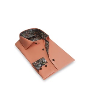 
Mick - Effen overhemd met contrastdetails 100% CO