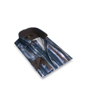 
<p>A soft and comfortable striped shirt in satin stretch fabric, easy-iron, and with no fading. The rich design is inspired by the classic wave stripe and the shades of blue and brown, offering a wide variety of combinations.</p>