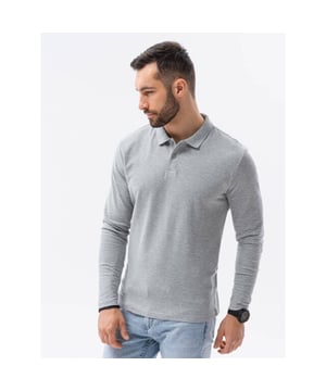 
Basic poloshirt met lange mouw voor mannen van het merk Ombre.

 Deze polo voor heren met lichte stretch is voorzien van een kraag met knopen en heeft een normale pasvorm. Het poloshirt staat mooi op jeans of een nette broek.

 Materiaal: 100% katoen
 Kleur: grijs melange

 De lengte van het model op de foto is 188 cm en draagt maat M.