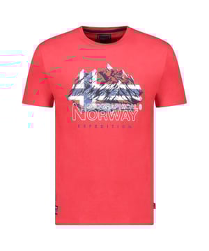 
Heren t-shirt van het merk Geographical Norway. De shirts van Geographical Norway zijn gemaakt van 100% katoen, en hebben een normale pasvorm. Het zachte katoen zorgt voor een heerlijk draagcomfort.