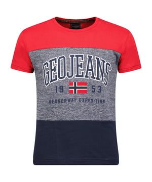 
<p>T-shirt heren Geographical Norway Jerudico</p>
<p>Heren T-shirt voor de zomer van het Style Italy merk Geographical Norway. Het shirt korte mouw is gemaakt van 100% katoen. Je kunt het T-shirt voor mannen goed combineren op je outfit met een short chino, bermuda of een korte spijkerbroek.</p>
<p>Samenstelling: 100% katoen<br />
Kleur: Rood<br />
Pasvorm: Valt klein uit!<br />
Print: Geo jeans</p>
<p> </p>
