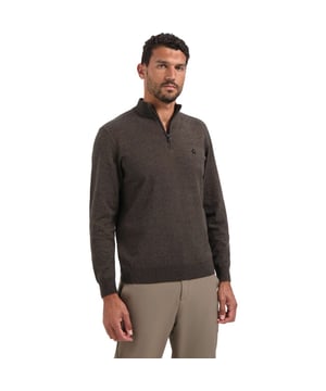 
Pullover Half Zip 2 Coloured Melang Taupe is een trui van het merk No Excess.
