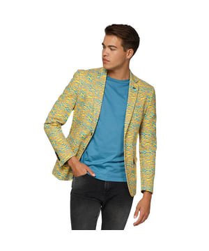 
Vind je het leuk om het tijdperk van opvallende outfits, de 80â€™s, te herleven? Cool beans, wij ook. We hebben deze OppoSuits Deluxe blazer ontworpen om die old school big-hair-MTV-disco-vibe terug te brengen naar jouw garderobe. Dankzij de hoge kwaliteit katoen met wat stretch, kun je jouw funky retro stijl op een stijlvolle Ã©n comfortabele manier laten zien. Deze blazer wordt geleverd met een afneembare â€˜VHS&Chillâ€™ pin