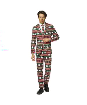 
Zie je door de (kerst)bomen het bos niet meer bij het zoeken naar de ideale kerst-outfit? Stop met zoeken! Dit pak is een echte must have voor de feestdagen. Wij zijn er zeker van dat deze ultieme kerstkleuren jou zo goed staan, dat de kerstman je misschien wel dat ene cadeau geeft dat je al jaren wilde hebben. En wees voorbereid op veel ‘All I want for Christmas is you’ serenades… We hebben je gewaarschuwd!