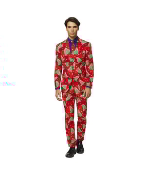 
Heb je het gevoel dat je versierd wordt door deze kerstboom? Begrijpelijk, want dit pak is de ultieme outfit voor het kerstseizoen. Meestal is de kerstboom het middelpunt van het huis tijdens de feestdagen, maar deze keer kan jij de feestelijke eye-catcher zijn met dit stijlvolle kerstbomenpak.