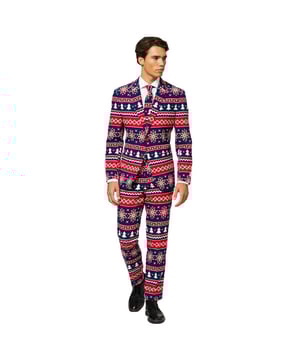 
Als er vuurwerk en champagne zijn, weet je dat het een bijzondere gelegenheid is. Kleed je op zo’n avond in stijl met dit opvallende pak. Het heeft een speciale gouden folie dat ervoor zorgt dat jij er stralend uit ziet. Ja, als je dit pak eenmaal aandoet wens je dat het elke avond Oud&Nieuw is!