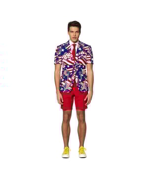 
Oh, say, can you see... dit awesome Amerika-pak? Met deze outfit laat je jouw trots voor The States zien en val je op op een stijlvolle manier. Het is je nieuwe go-to gear voor allerlei festiviteiten waarbij Amerika centraal staat!