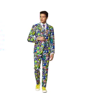 
Zeggen je bro's: "Sorry, but your sense of fashion is in another castle"? Laten we eerlijk zijn: misschien moet je gewoon je garderobe power-uppen met dit Super Mario™-pak. Dankzij de kleurrijke print met alle iconische karakters uit het Mushroom Kingdom, ben je sowieso een winnaar als je 'm draagt!