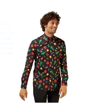 
Kerst is de ideale gelegenheid om je outfit net dat beetje extra te geven. Dit kerstoverhemd met gekleurde icoontjes past bij elk kledingstuk, van een casual- tot een nette outfit, en zorgt ervoor dat je heel december stijlvol en feestelijk voor de dag komt.