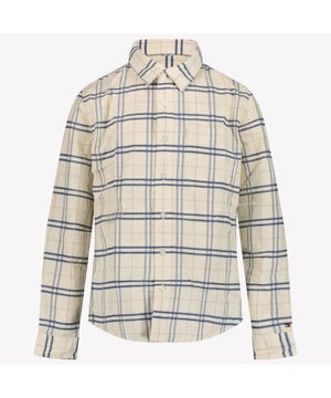 
Tommy Hilfiger KB0KB09338 kinder overhemd licht beige/blauw - ps25 blouse lm check - zomer 2025