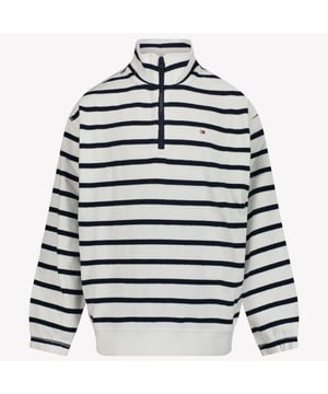 
Tommy Hilfiger KB0KB09615 kindertrui wit/navy - s25 sweater kraag strepen - zomer 2025