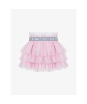 
De Lapin House Tulle Rok in de kleur Roze heeft een elastische tailleband in de kleur grijs met het logo. De rok heeft drie tulle lagen en kun je combineren met de bijpassende top.