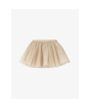
De Mayoral Tulle Rok in Almond heeft gouden glitters en een elastieke tailleband. Combineer de rok met een Mayoral longsleeve en een bijpassende lurex maillot.