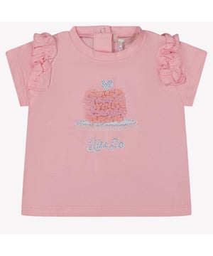 
Liu Jo HA4078J5003 baby t-shirt roze - s24 shirt km sweet - zomer 2024