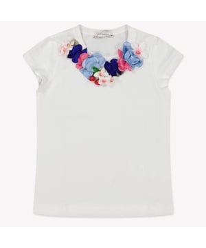 
MonnaLisa 11E628 kinder t-shirt wit - s25 shirt km flowers - zomer 2025