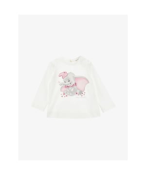 
De Monnalisa longsleeve uit het Dombo thema in de kleur panna, een off-white kleur. De longsleeve heeft een knoopsluiting op de rug. De longsleece heeft een print met strass stenen als detail.
