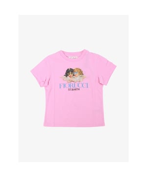 
Het Saint Barth Shirt in roze is een samenwerking met Fiorucci. Het shirt heeft de bekende Fiorucci Angels print. Combineer met een jeans short en de bijpassende Saint Barth badpak.
