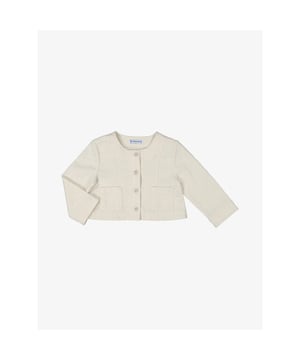 
Het Mayoral Vest in de kleur Champagne is een kort vestje met knoopsluiting en zakken. Het vest heeft een tweed kwaliteit met goudkleurig lurex draadje.