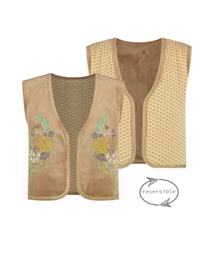 
MAYCE zomer reversibel gilet meisjes - taupe - velvet

Materiaal