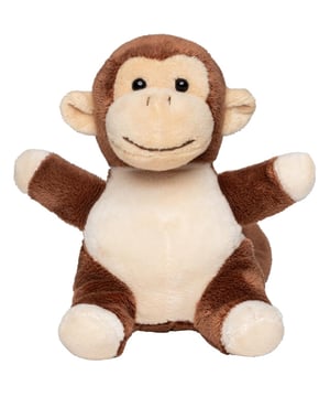 
100% Polyester. Lengte: 19cm. Hoogte: 14.5cm. Breedte: 14.5cm. Ontwerp: Aap. Zacht gevoel. Voldoet aan veiligheidsnorm: EN071.