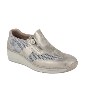 
Rieker 48760-60  instappers sportief dames in de kleur beige materiaal leer maat 37 binnenvoering Textiel materiaal zool Rubber