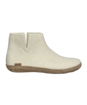 

     Artikel Low Boot Leather Sole G in kleur 03-White is een prachtige witte pantoffel met dichte hiel, voor dames, van het merk Glerups. De zool is van cosy zool. De voering is ongevoerd. De voetwijdte is standaard.
    
    