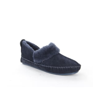 
Warmbat Polarfox DK.NAVY  pantoffel (gesloten hiel) dames in de kleur blauw materiaal suède maat 37 binnenvoering Schaapsvacht materiaal zool