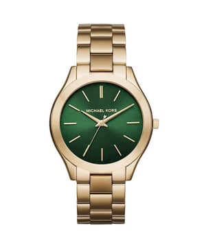 The Michael Kors MK3435 Slim Runway presents a rose gold-tone stainless steel bracelet with a clean, understated dial. Slim and lightweight, it embodies minimalist sophistication. Powered by quartz movement, it ensures accuracy while adding elegance to any wardrobe. A modern classic for fashion-conscious wearers.